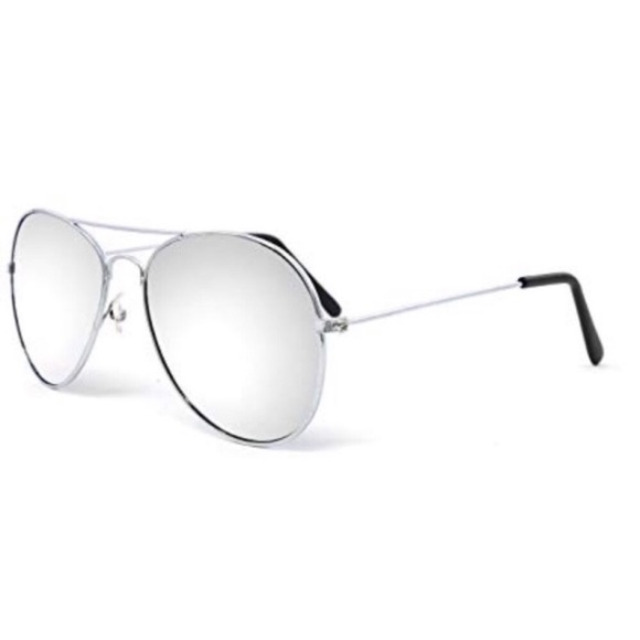 🆕 Oversized Silver Aviator Mirrored Sunglasses - Picture 3 of 5